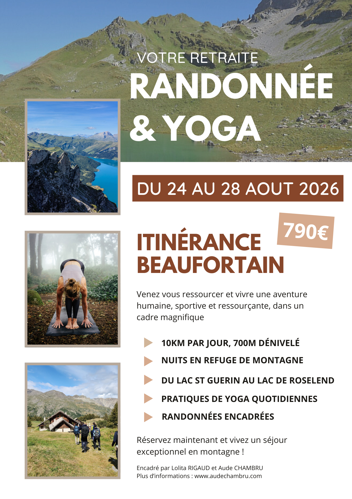 Retraites Yoga - Yoga & Randonnée - Itinérance - Août 2026 - Aude CHAMBRU